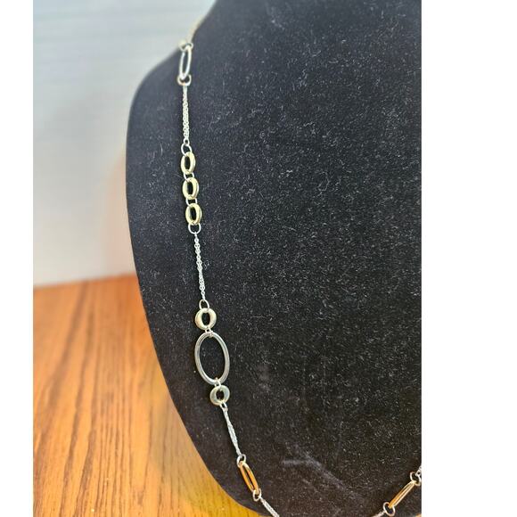 VTG Allure 40" Neckoace NEW  Silvertone Open Ovals 4 sizes Lobster Claw  Office - Picture 2 of 7